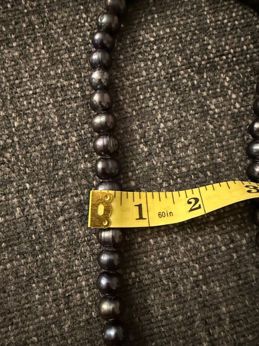 Classic Black (Peacock) Freshwater Pearl Necklace - Elegant Women’s Jewelry - Picture 6 of 6